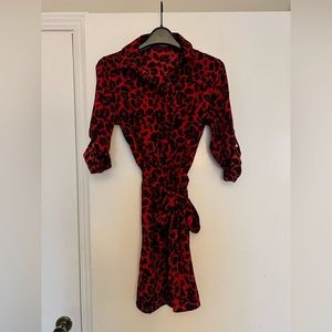 Leopard Print Shirt Dress